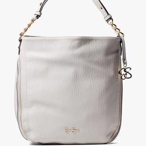 JESSICA SIMPSON Gray Vegan Leather Bag | Celina Handbag Tote